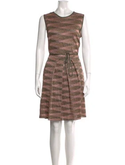 Pre-owned M Missoni Striped Knee-length Dress In Neutral