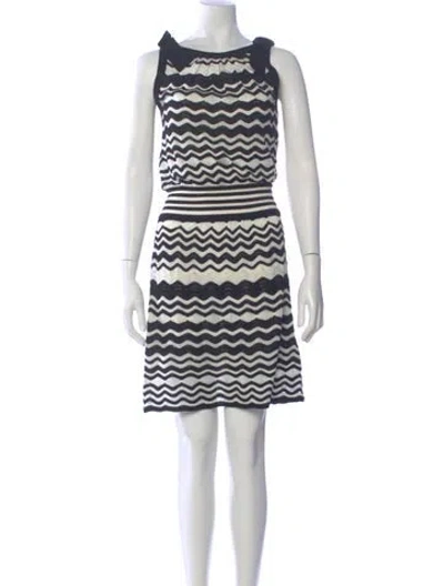 Pre-owned M Missoni Striped Knee-length Dress In White