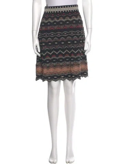 Pre-owned M Missoni Striped Knee-length Skirt In Black