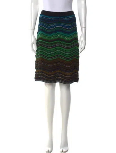 Pre-owned M Missoni Striped Knee-length Skirt In Black