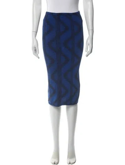Pre-owned M Missoni Striped Knee-length Skirt In Blue