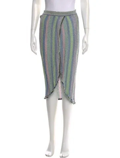 Pre-owned M Missoni Striped Knee-length Skirt In Blue