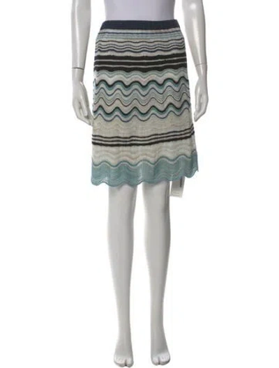 Pre-owned M Missoni Striped Knee-length Skirt In Blue