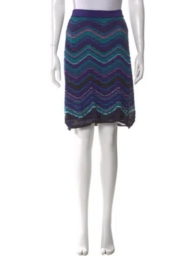 Pre-owned M Missoni Striped Knee-length Skirt In Purple