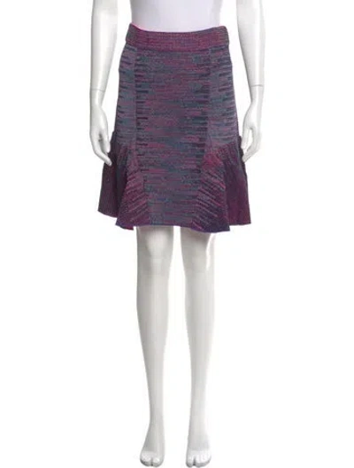Pre-owned M Missoni Striped Knee-length Skirt W/ Tags In Purple