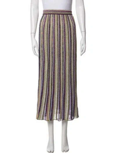 Pre-owned M Missoni Striped Long Skirt In Metallic/neutrals