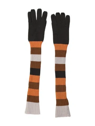 Pre-owned M Missoni Striped Merino Wool Gloves In Multi