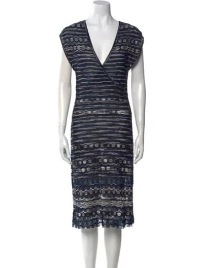 Pre-owned M Missoni Striped Midi Length Dress