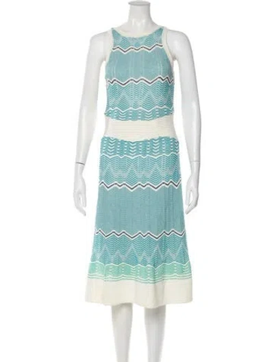 Pre-owned M Missoni Striped Midi Length Dress
