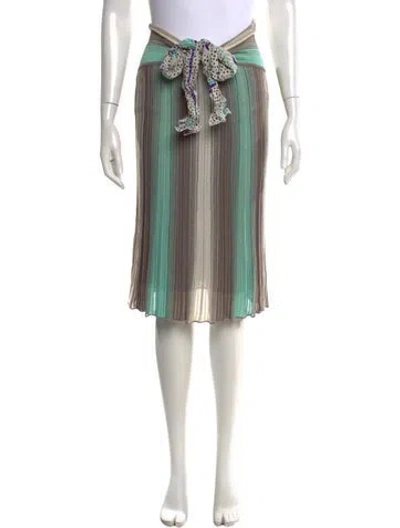 Pre-owned M Missoni Striped Midi Length Skirt In Blue