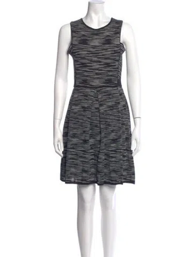 Pre-owned M Missoni Striped Mini Dress In Black