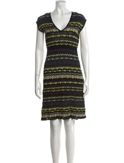 Pre-owned M Missoni Striped Mini Dress In Multi