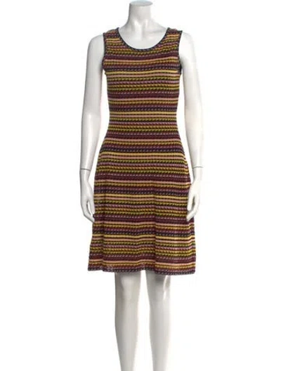 Pre-owned M Missoni Striped Mini Dress In Multi