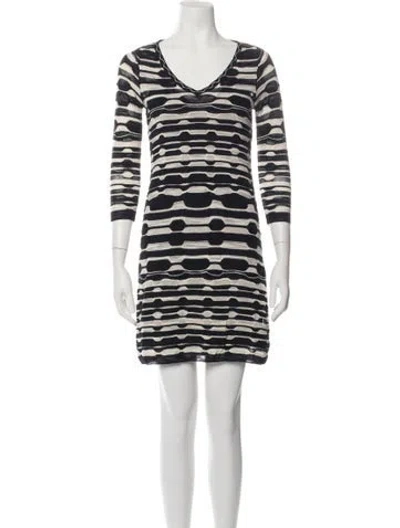 Pre-owned M Missoni Striped Mini Dress In Multicolor