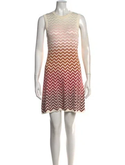 Pre-owned M Missoni Striped Mini Dress In Orange