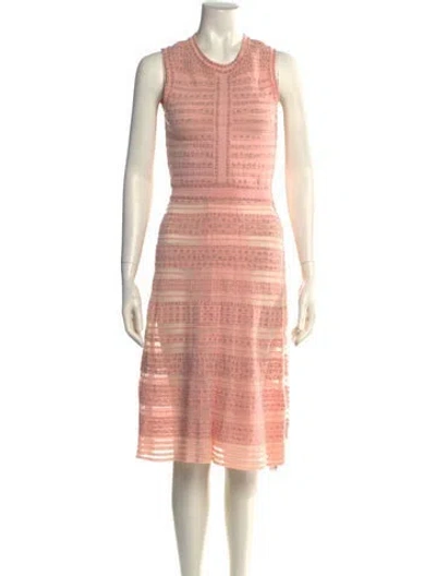 Pre-owned M Missoni Striped Mini Dress In Pink