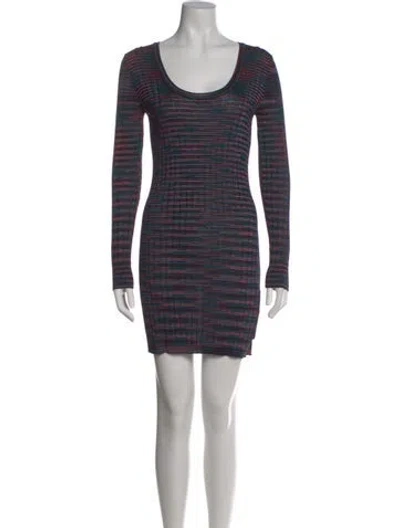 Pre-owned M Missoni Striped Mini Dress In Pink
