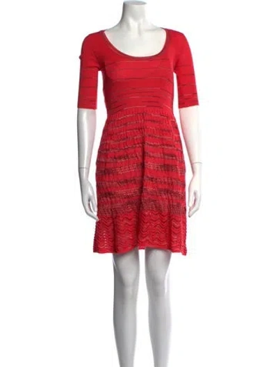 Pre-owned M Missoni Striped Mini Dress In Pink