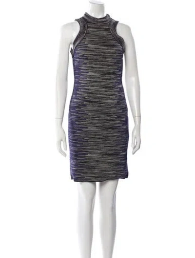 Pre-owned M Missoni Striped Mini Dress In Purple