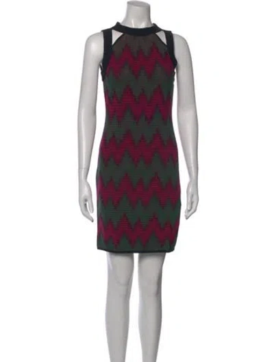 Pre-owned M Missoni Striped Mini Dress W/ Tags In Multi
