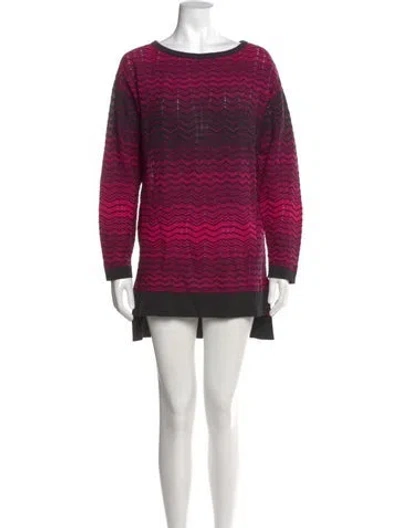 Pre-owned M Missoni Striped Mini Dress W/ Tags In Pink