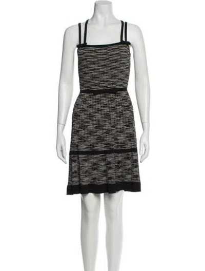 Pre-owned M Missoni Striped Mini Dress In White