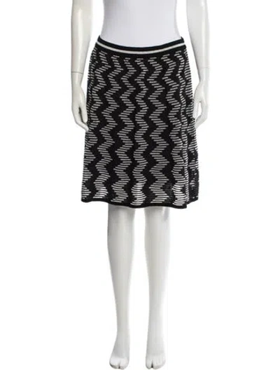 Pre-owned M Missoni Striped Mini Skirt In Black