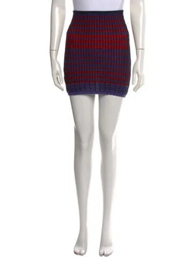 Pre-owned M Missoni Striped Mini Skirt In Black