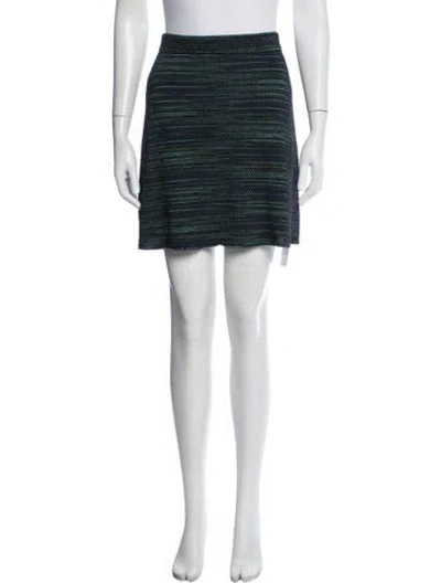 Pre-owned M Missoni Striped Mini Skirt In Black