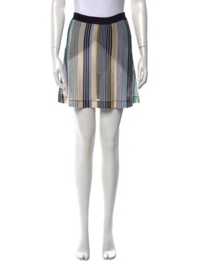 Pre-owned M Missoni Striped Mini Skirt In Black