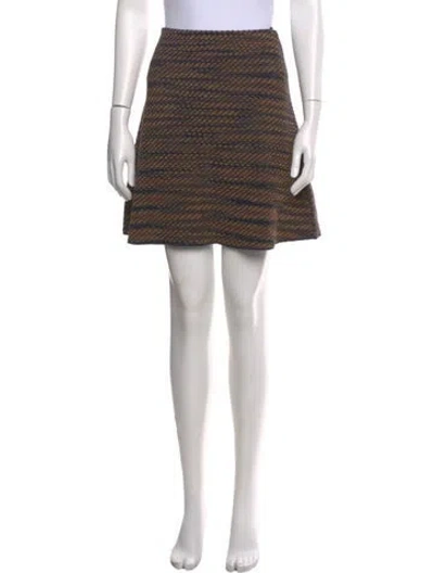 Pre-owned M Missoni Striped Mini Skirt In Blue