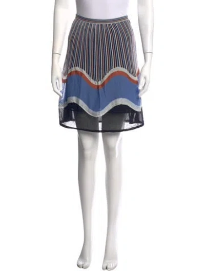 Pre-owned M Missoni Striped Mini Skirt In Blue