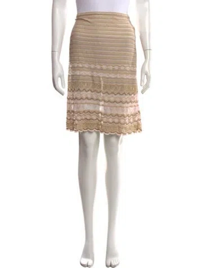 Pre-owned M Missoni Striped Mini Skirt In Gold/neutrals