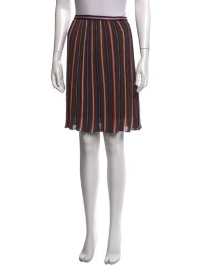 Pre-owned M Missoni Striped Mini Skirt In Metallic/pink