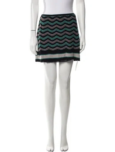 Pre-owned M Missoni Striped Mini Skirt In Neutral