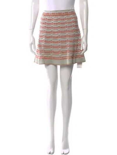 Pre-owned M Missoni Striped Mini Skirt In Neutral