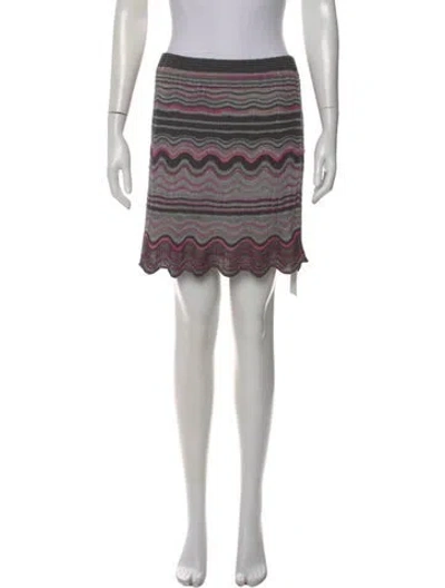 Pre-owned M Missoni Striped Mini Skirt In Pink