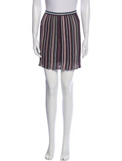 Pre-owned M Missoni Striped Mini Skirt In Purple