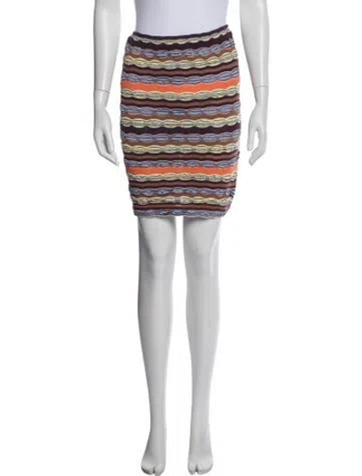 Pre-owned M Missoni Striped Mini Skirt In Purple