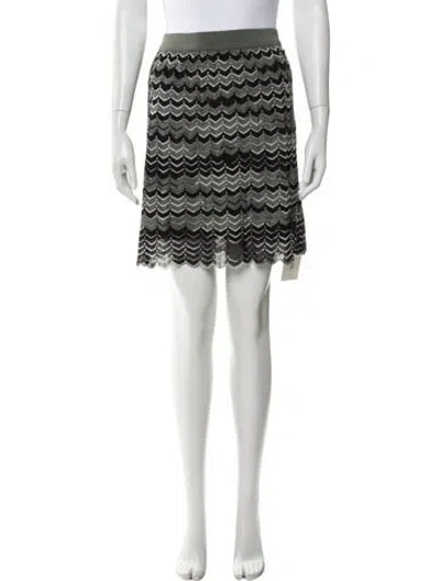 Pre-owned M Missoni Striped Mini Skirt W/ Tags In Gray