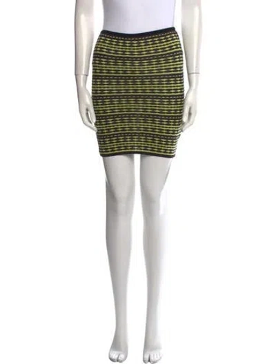 Pre-owned M Missoni Striped Mini Skirt In Yellow