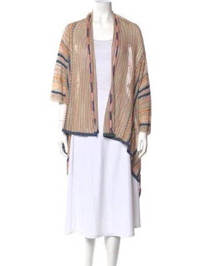 Pre-owned M Missoni Striped Open Front Sweater