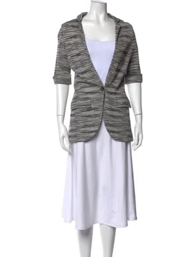 Pre-owned M Missoni Striped Open Front Sweater In Blue