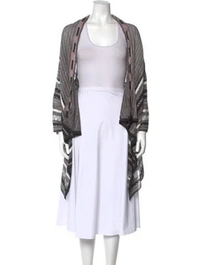 Pre-owned M Missoni Striped Open Front Sweater In Multi