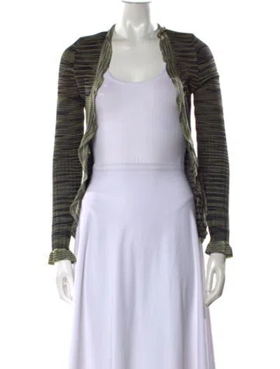 Pre-owned M Missoni Striped Open Front Sweater In Multi