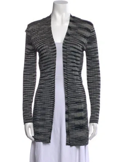 Pre-owned M Missoni Striped Open Front Sweater In Neutral