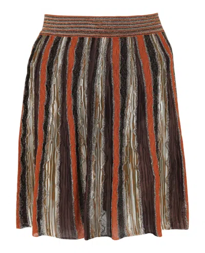 M Missoni Striped Pattern Mini Skirt In Multi
