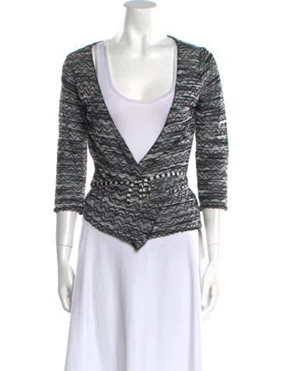 Pre-owned M Missoni Striped Plunge Neckline Sweater In Multi