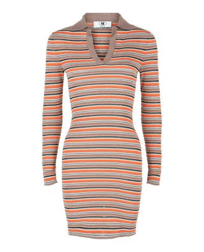M Missoni Striped Polo Mini Dress In Multi