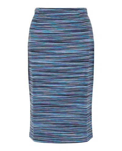 M Missoni Striped Print Pencil Skirt In Blue